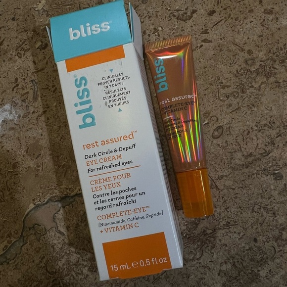 NWT Bliss Rest Assured Eye Cream Brightening Hydrating Under Eye Treatment 0.5oz - Picture 5 of 11